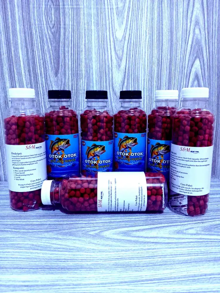 Umpan Pelet Merah Butiran Otok Otok Siap Pakai Jitu Anti Boncos