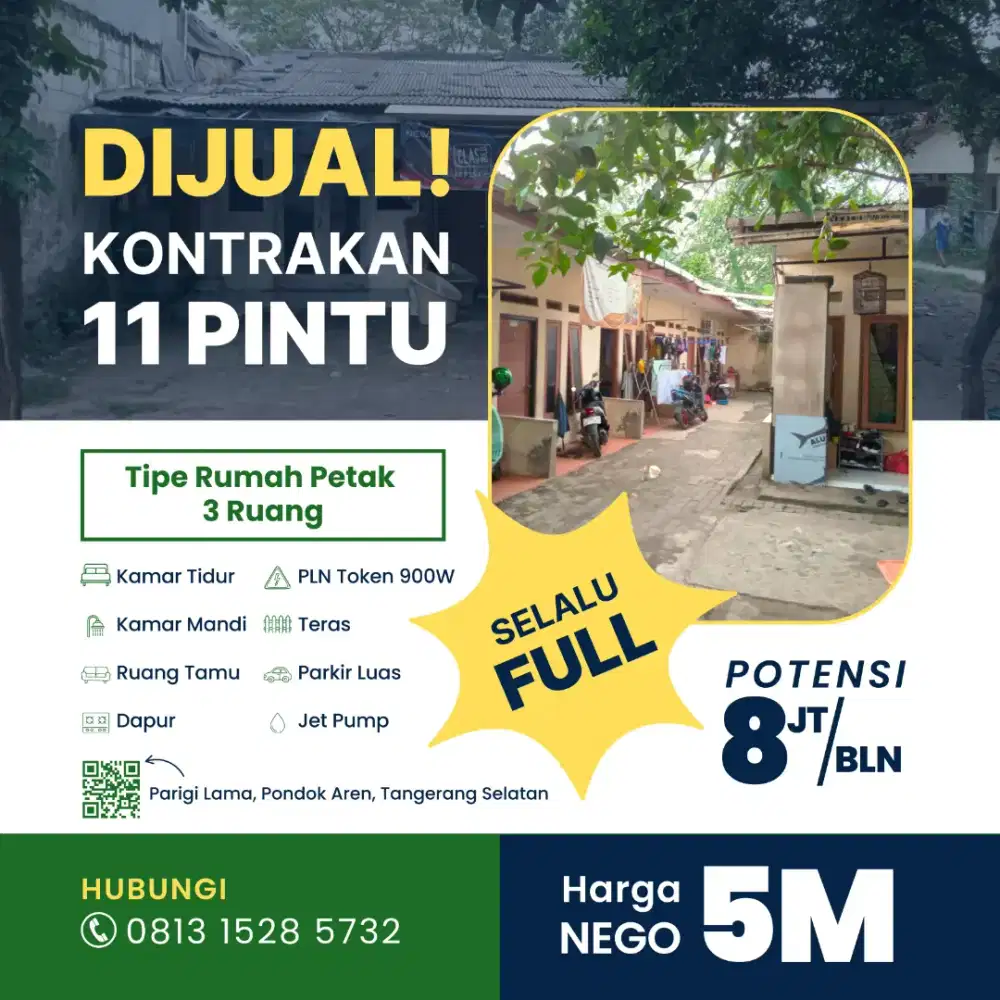 kontrakan 11 pintu strategis