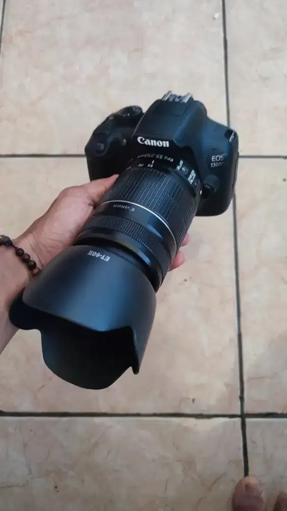 CANON 1300D + LENSA KIT 18 55MM + LENSA TELE 55 250MM MURAH!!!