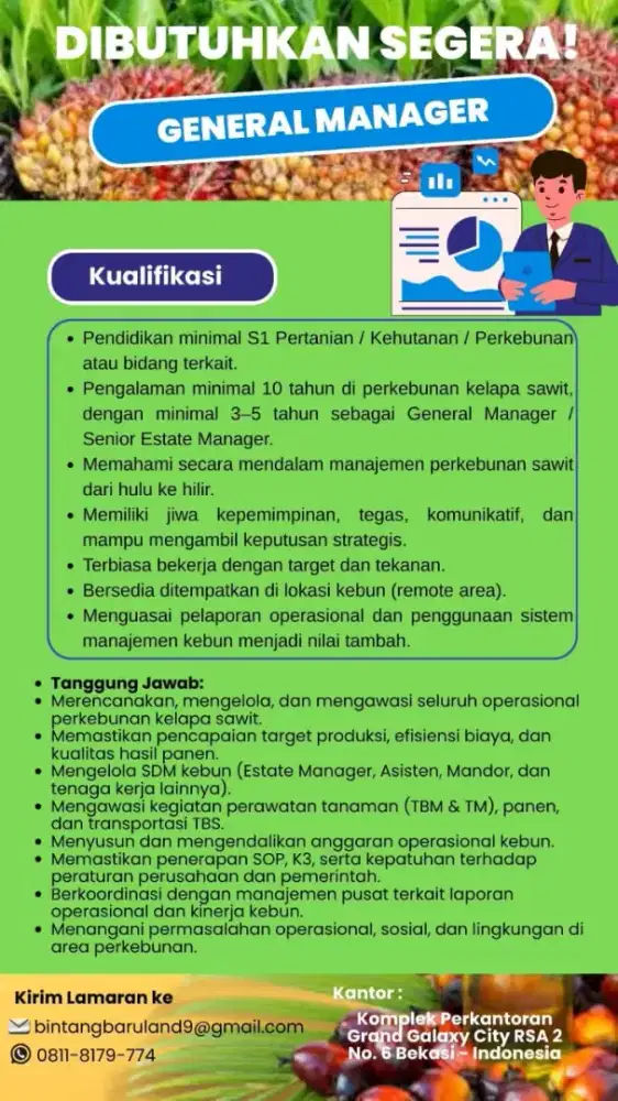 Lowongan Kerja general manager