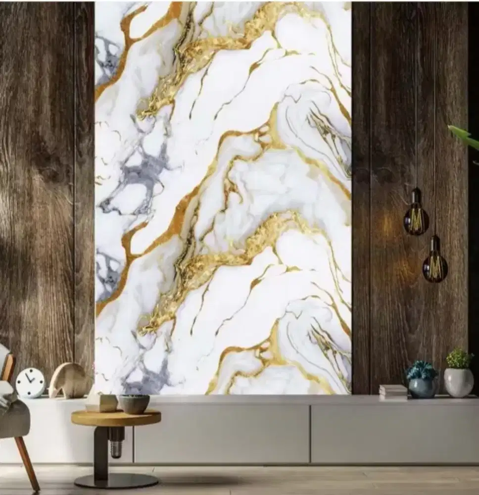 Wallpaper dinding foam marmer