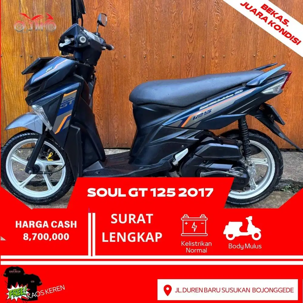 SOUL GT 125 TAHUN 2017 SURAT LENGKAP MULUS TINGGAL PAKAI