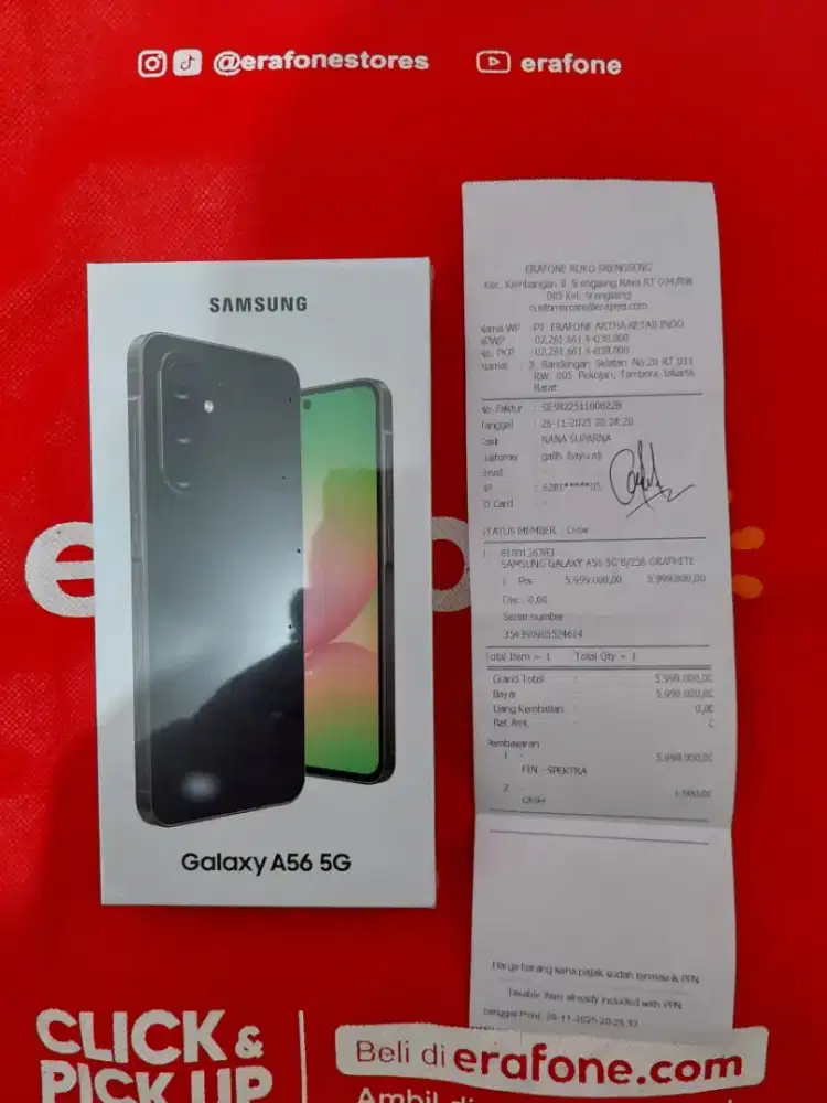 SAMSUNG A56 5G 8/256 BARU SEGEL RESMI