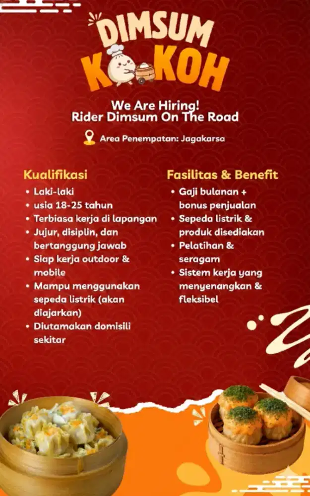 LOWONGAN KERJA RIDERS DIMSUM