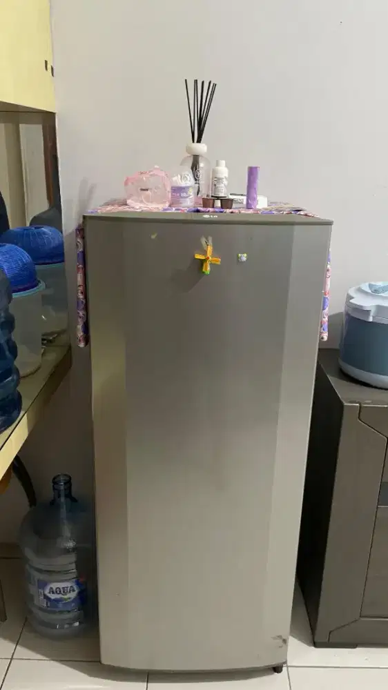Lemari es kulkas 1 pintu LG bekas pakai kondisi normal barang bekas