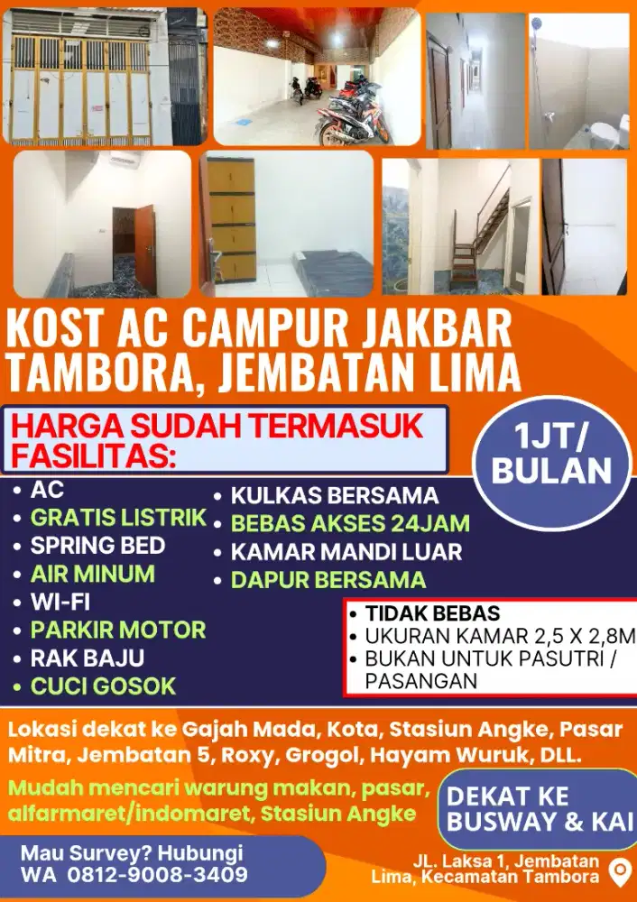 Kos murah 1JT/bln fasilitas lengkap