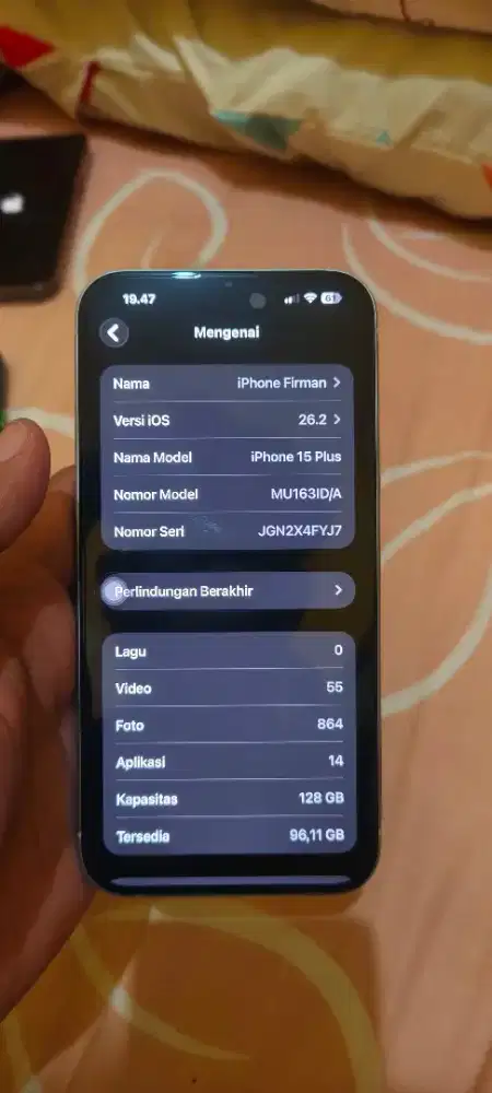 Di jual iphone 15 plus blue 128 ex digimap
