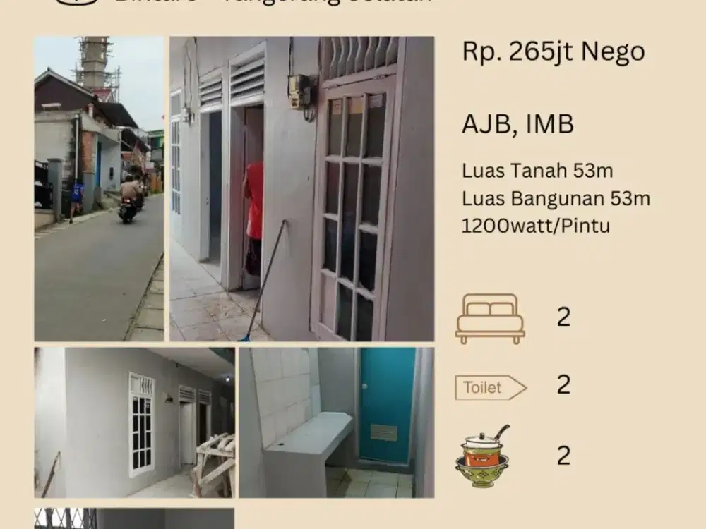 Rumah Kontrakan 2 Pintu Nempel Pondok Kacang Prima, Bintaro Tangerang