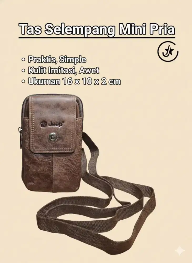 Tas Selempang Mini Pria  16×10×2cm