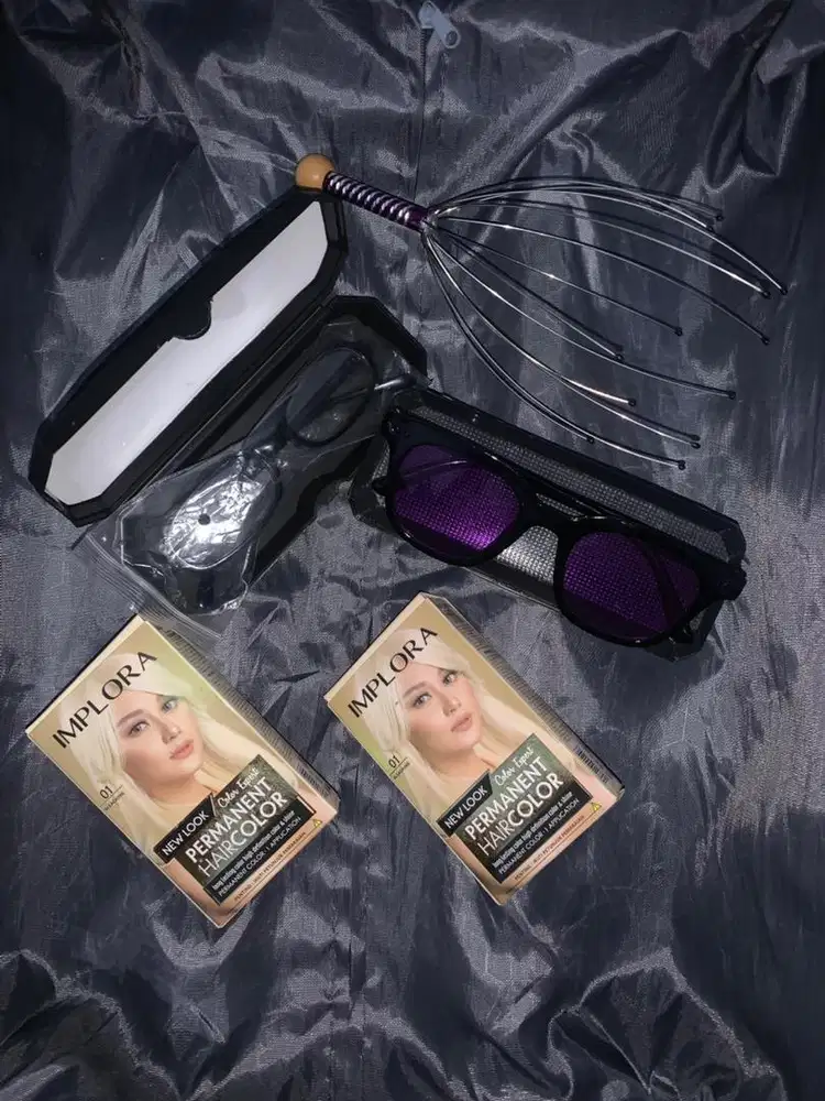 Kacamata, Pewarna Rambut, & Massager Kepala New