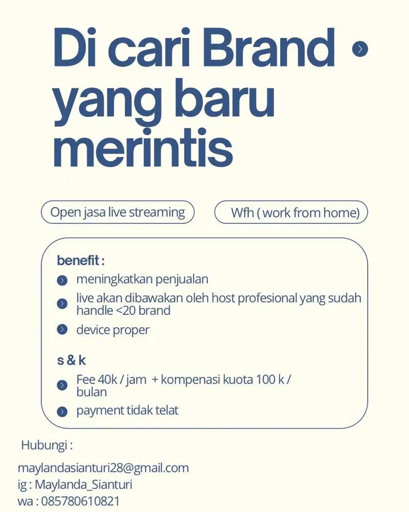 Open jasa live streaming ( selling )