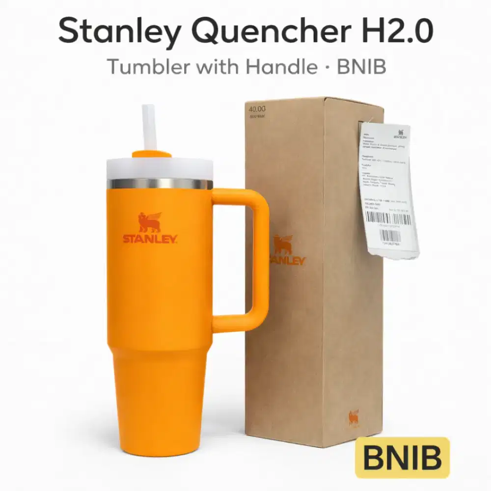 Stanley Quencher H2.0 Tumbler with Handle 30oz | BNIB | Warna Orange