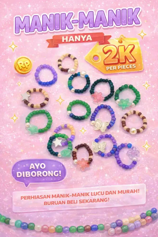 Cincin manik-manik cantik