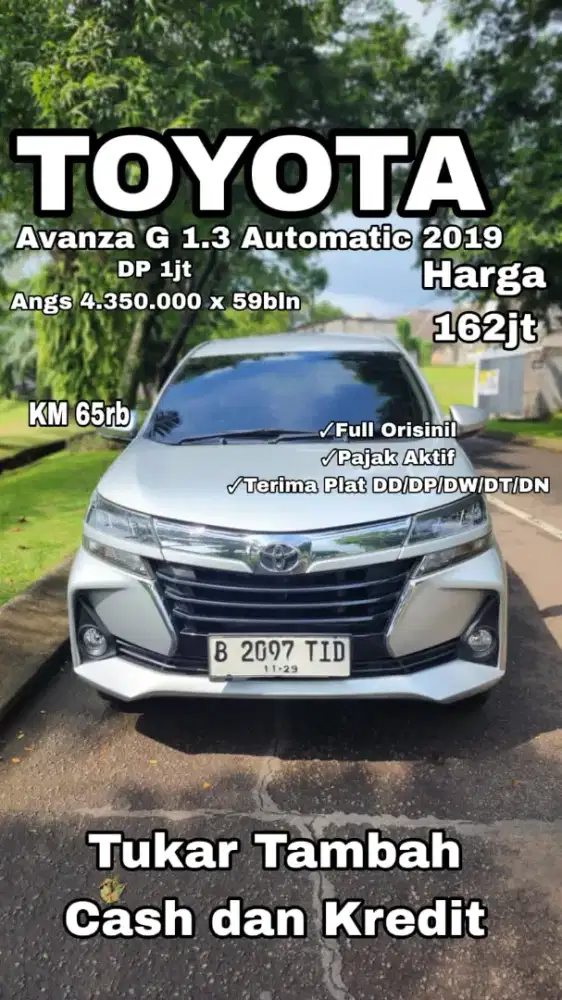 Dp 2jt !!! Avanza G 1.3 automatic 2019 wrn silver metalik