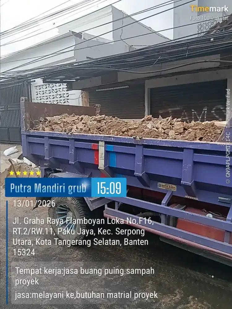 Jasa buang puing dan pengurugan