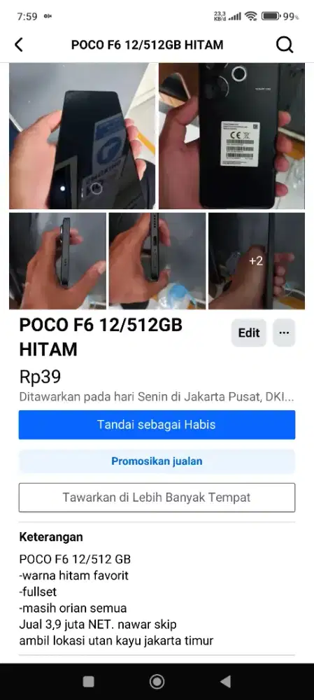 POCO F6 12/512GB hitam istimewa