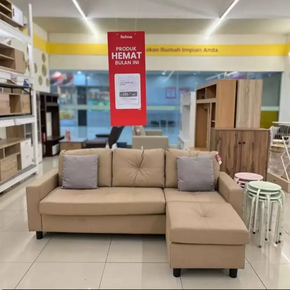 TERLARIS SOFA TASYI BROWN L 3 SEATER MURAH MINIMALIS