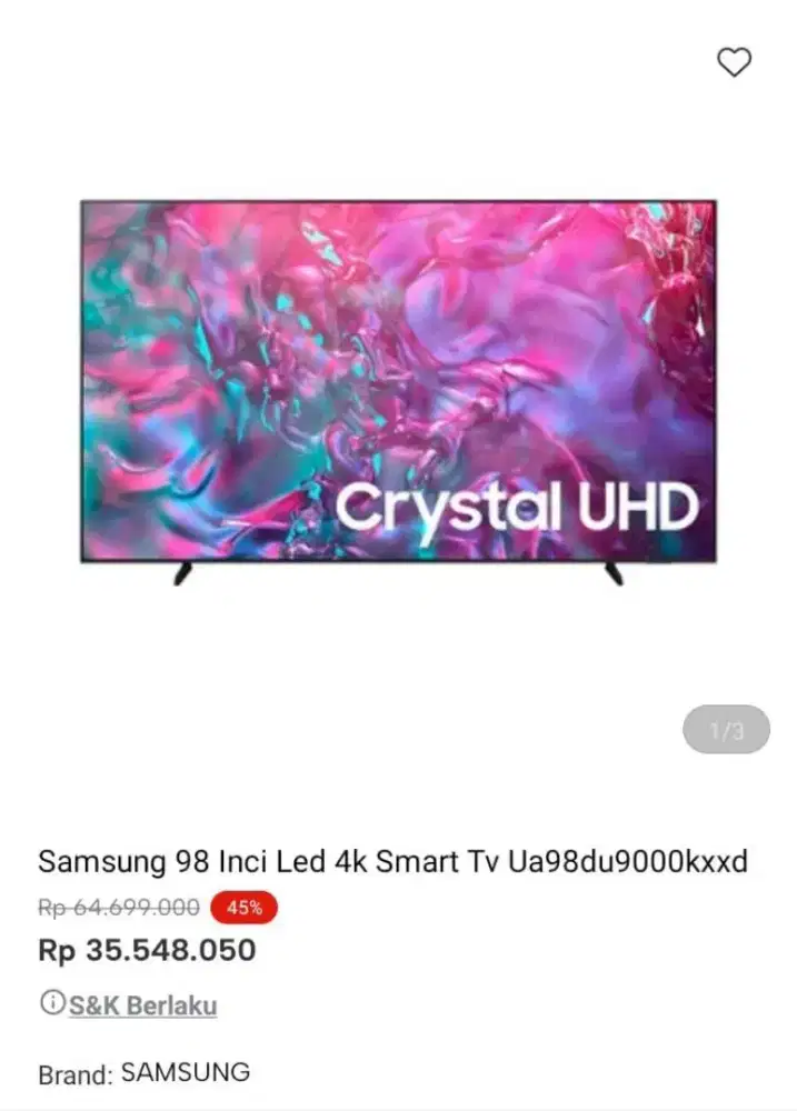 Samsung smart tv 98inch