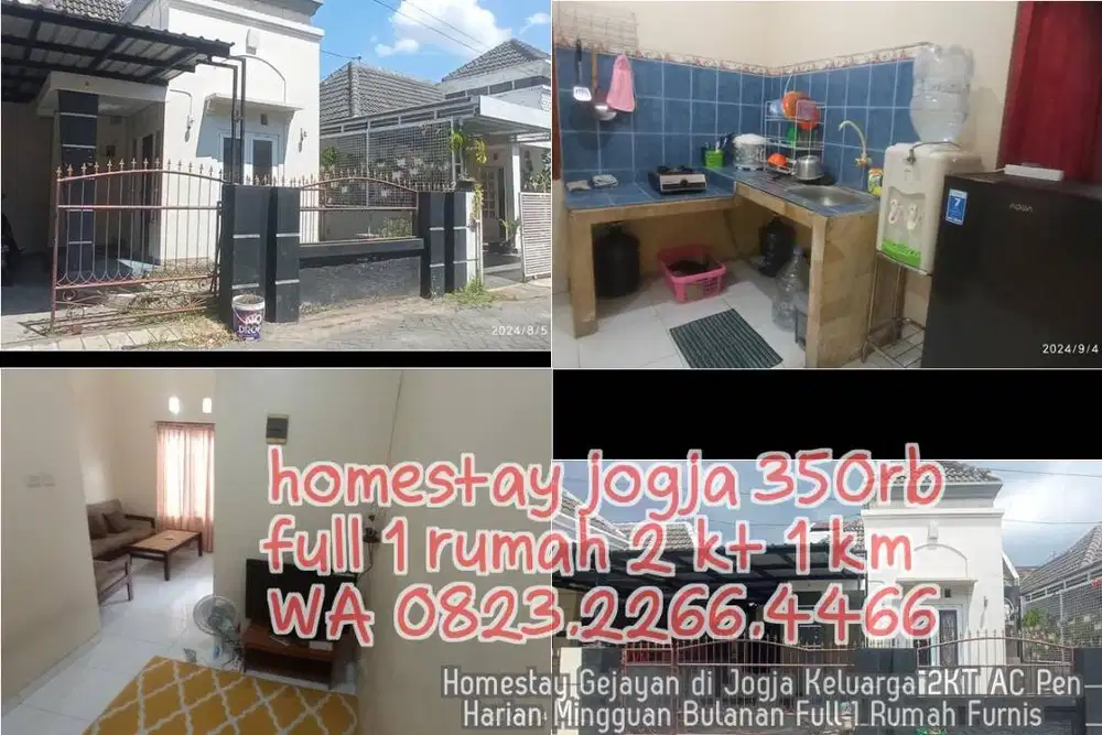 Homestay Gejayan di Jogja Keluarga 2KT AC Pen  Harian Mingguan Bulanan