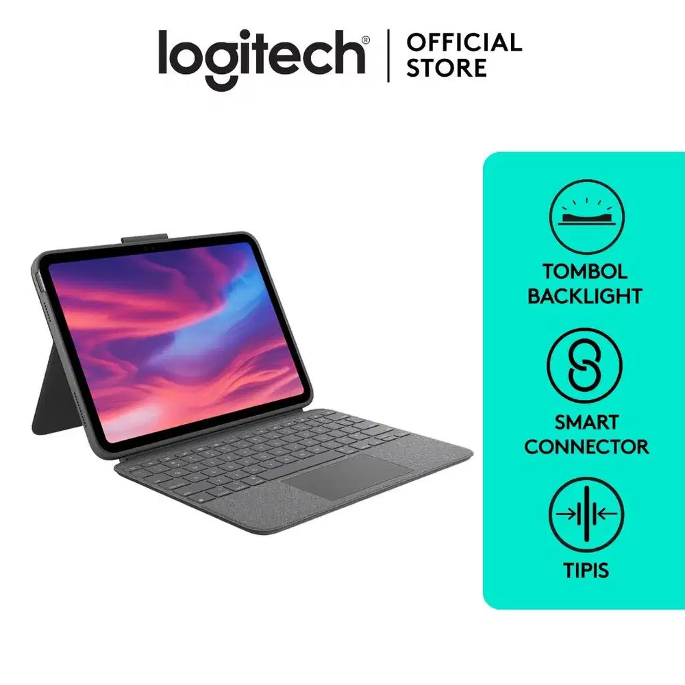 JUAL Logitech Combo Touch  iPad Gen ke-10 & A16