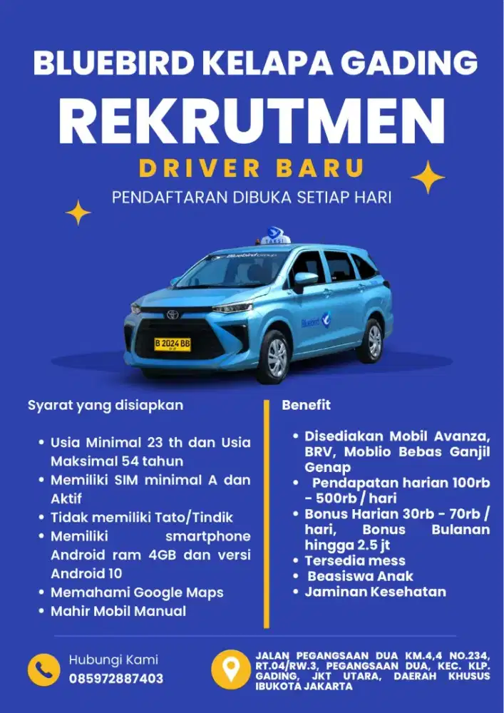 Lowongan Kerja Driver Bluebird