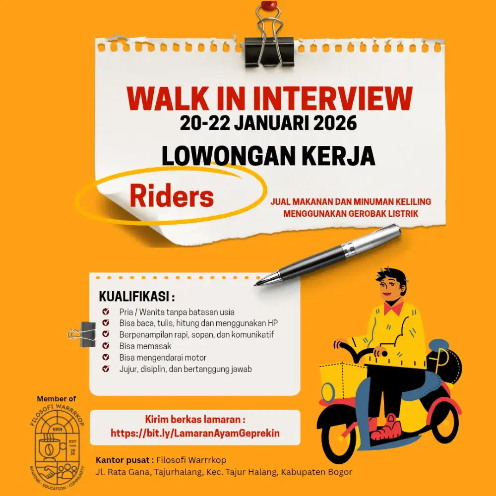 Walk In Kerja Sebagai Riders Pakai Gerobak Keliling