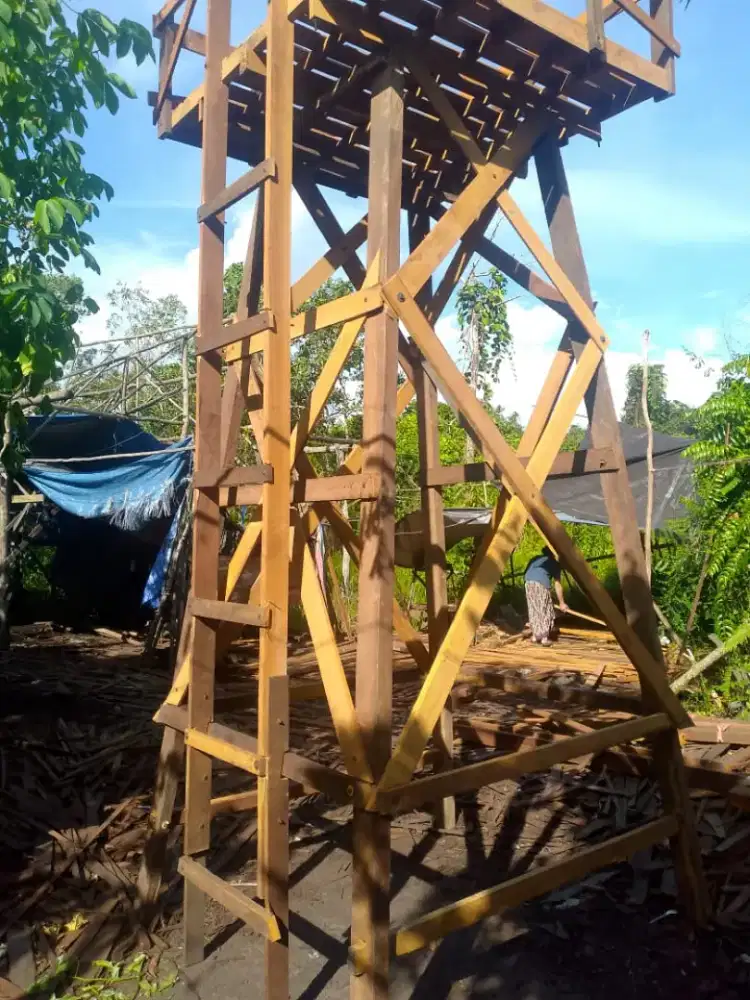 Tower tandon menara ulin 3 mtr pagar tangga