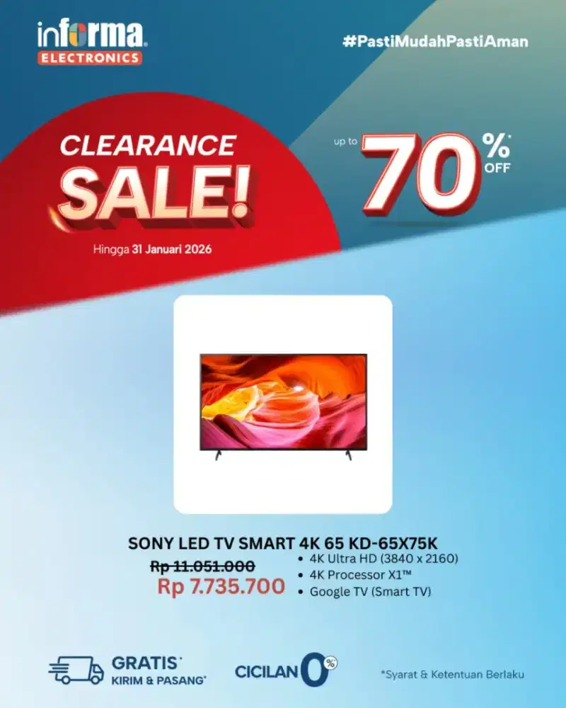 SONY 65X75K GOOGLE TV 65