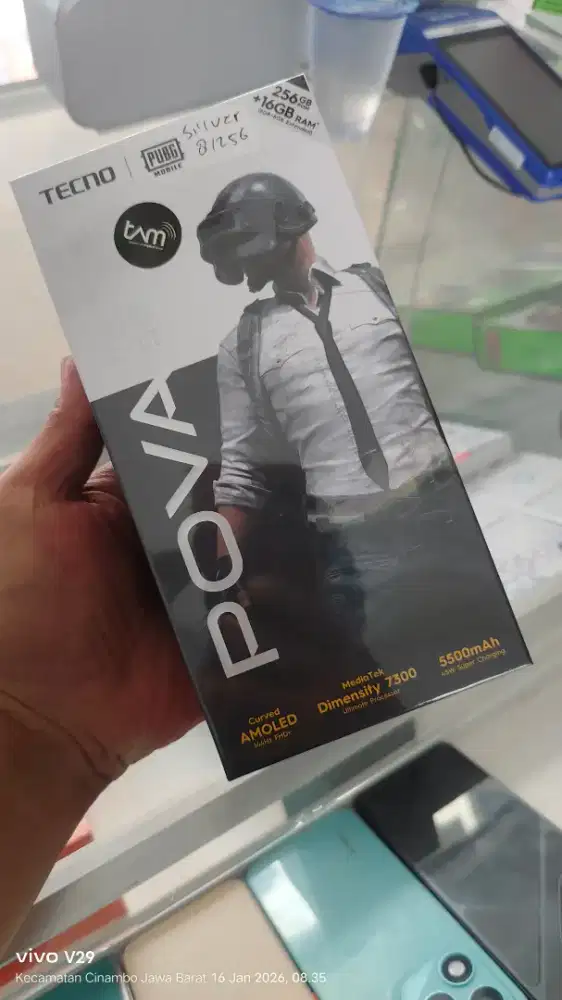 Tecno POVA 7 Curve 5G 8+8/256 NFC edge AMOLED baru segel box