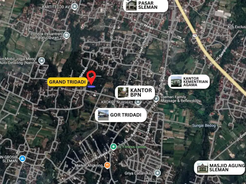 DiJual Tanah Pekarangan Sleman, Belakang GOR Tridadi Sleman