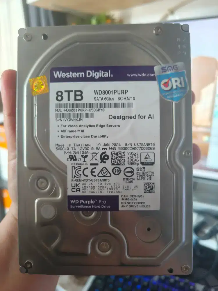 Hardisk Internal 8 TeRa Hikvision Kesehatan 100% bisa untuk cctv/Pc