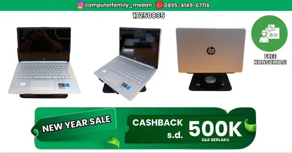 HP 14S-DQ2614TU 11TH GEN INTEL CORE 13 RAM 4 SSD512GB-GARANSI RESMI