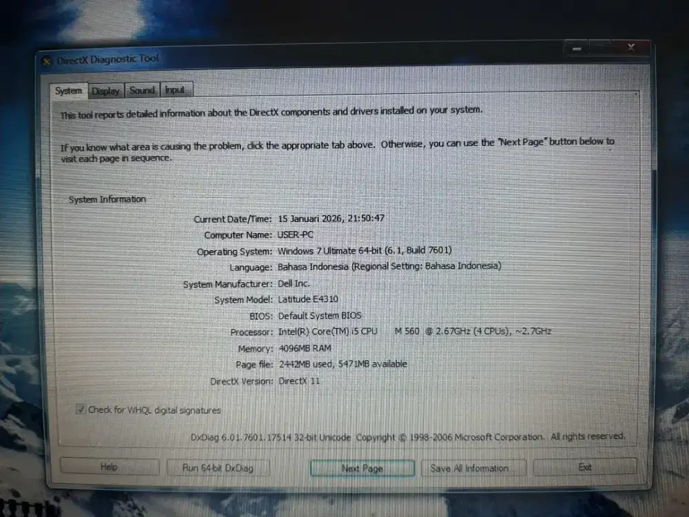Dell lati e4310 core i5 4gb 250gb