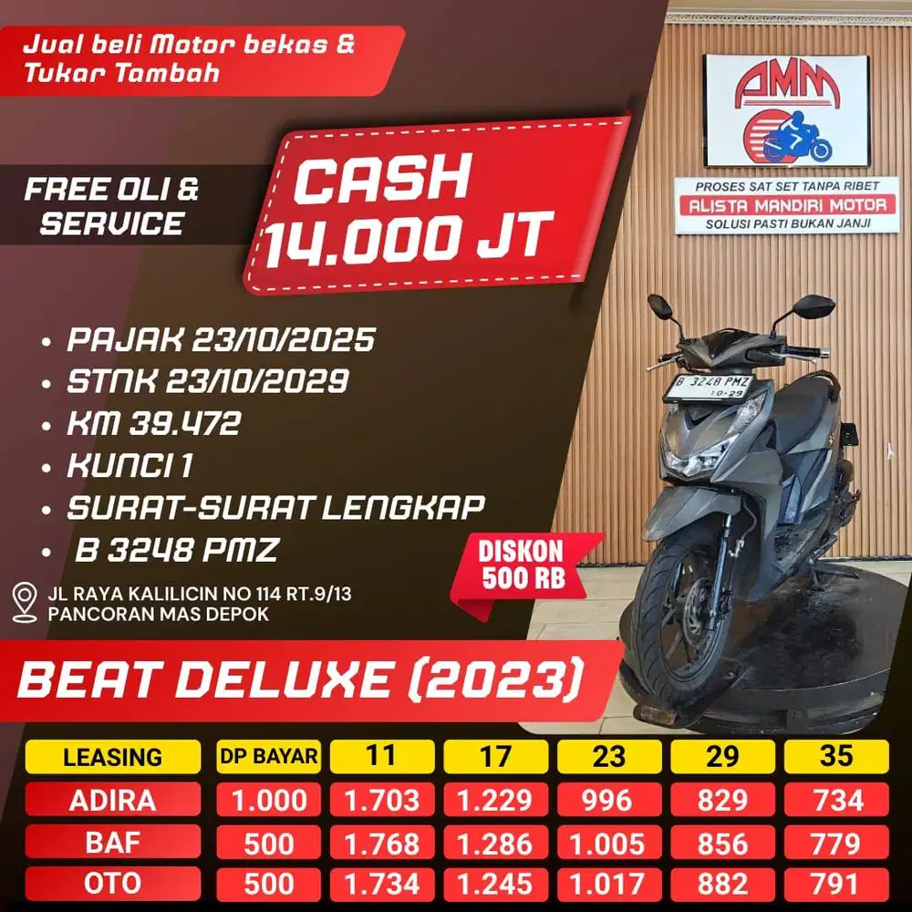 BEAT DELUXE 2023 DP 500 CC 0% KREDIVO TOKPED SPAYLATER INDODANA GOPAY