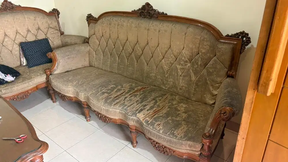 Sofa Kayu Jati 3 Seaters