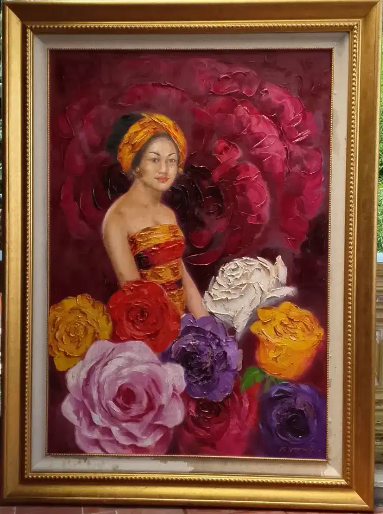 Lukisan Women & Roses