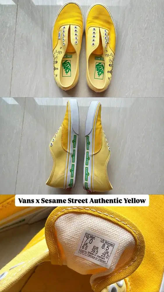 Vans X Sesame street authentic yellow