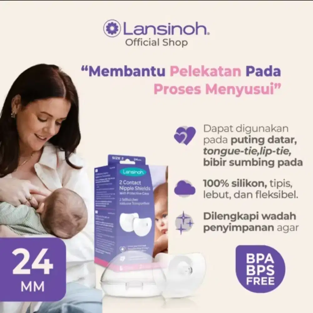 (NEW) LANSINOH Contact Nipple Shield / Pelindung Puting Lecet 24mm