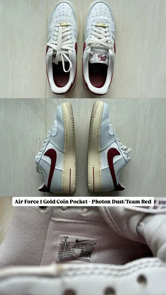 Nike air force 1 gold coin pocket photon dust team read