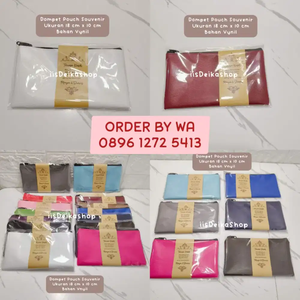 Souvenir Dompet Vinyl Murah | Pouch Souvenir Pengajian dll