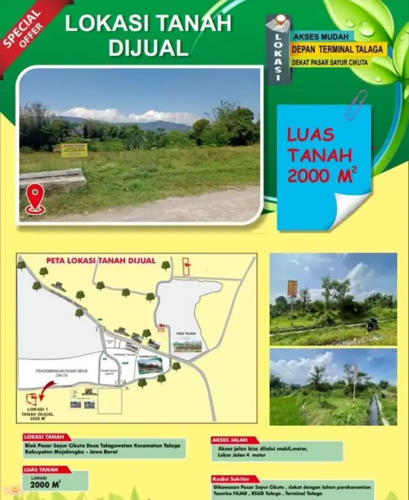 Dijual Tanah Depan RSUD Talaga Majalengka