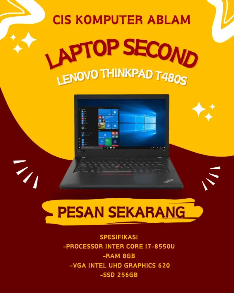JUAL Laptop Second Lenovo Thinkpad T480s