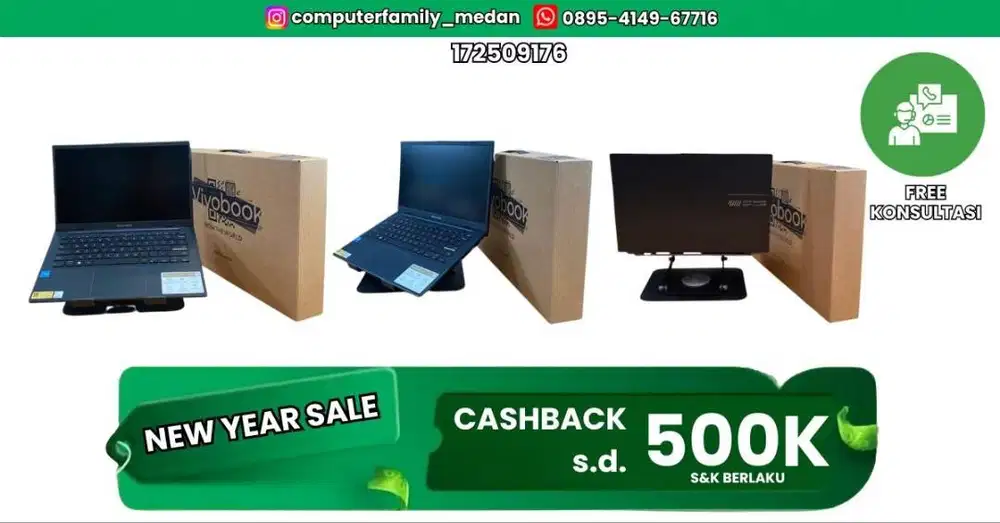 ASUS VIVOBOOK E1404GA INTER CORE I3-N305 RAM 8 SSD 256 GARANSI MEI2027