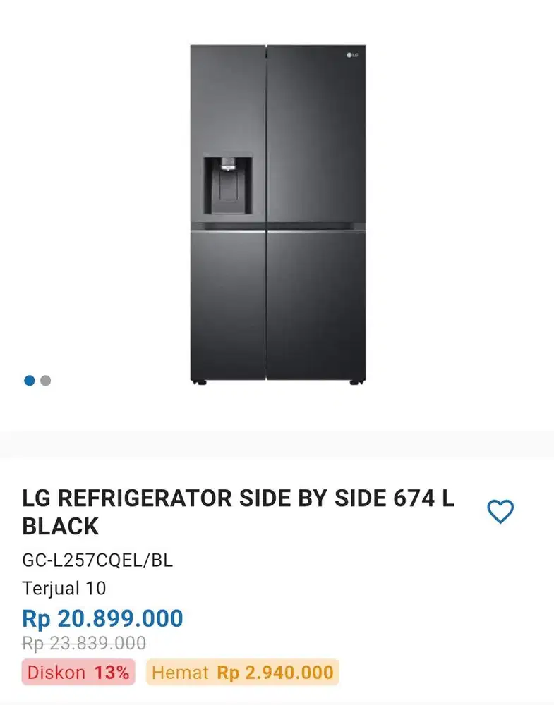 Kulkas side by side LG