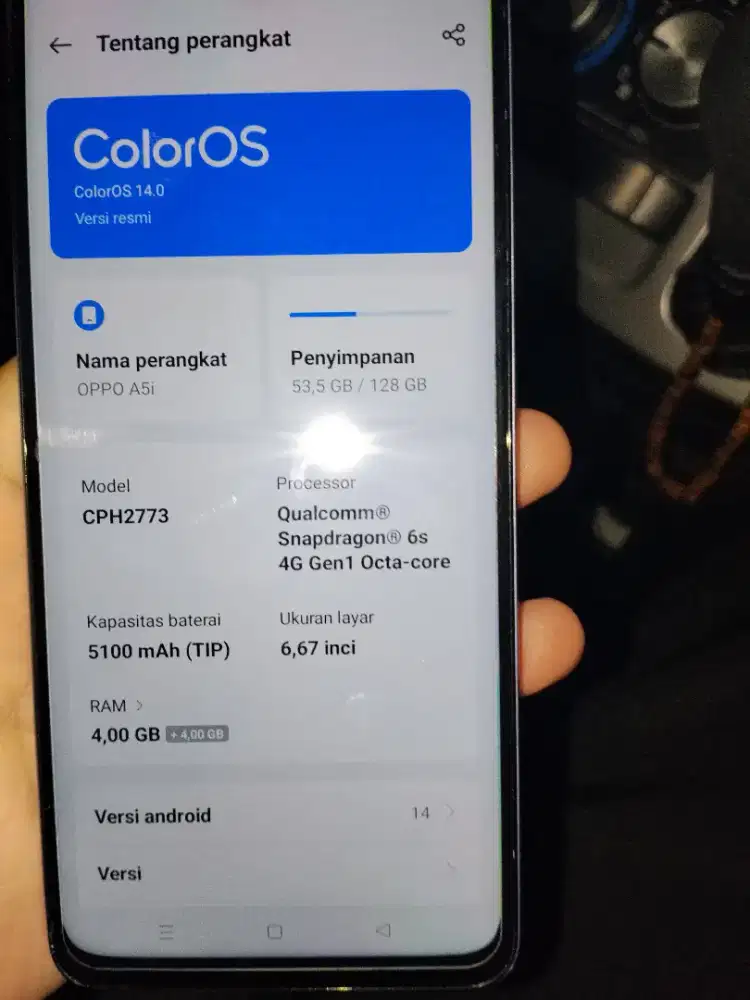 Jual oppo a5i ram 4/128 full set