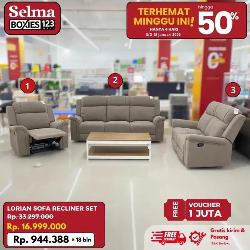 Sofa set santai selma promo
