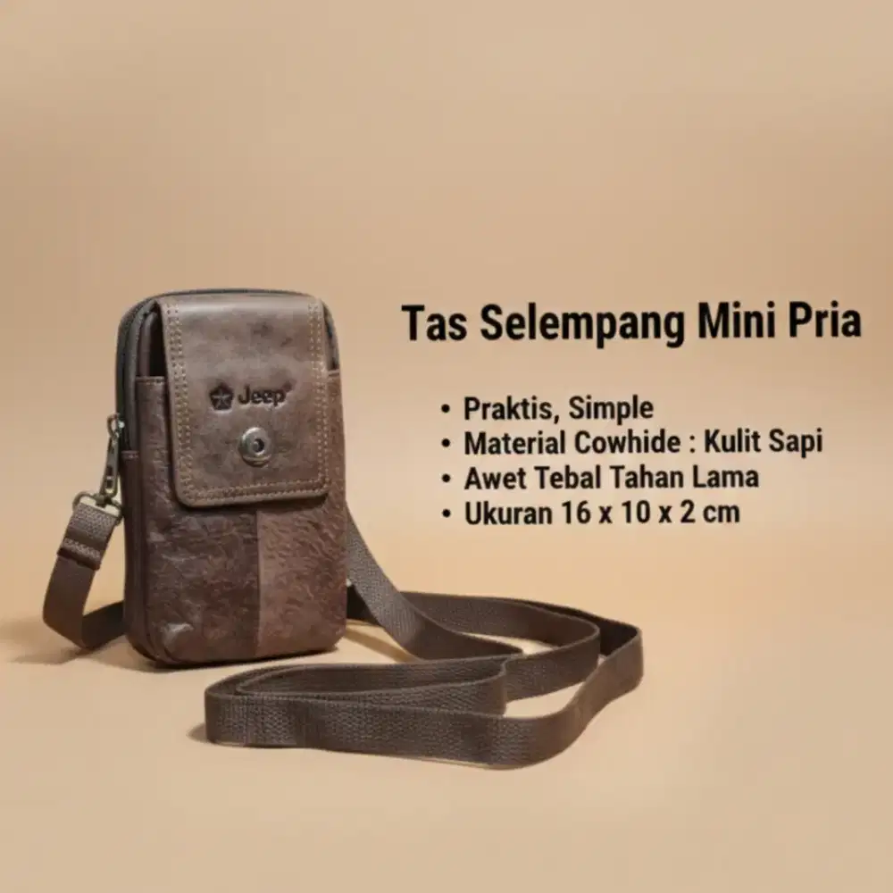 Tas Selempang Mini Pria  16×10×2cm