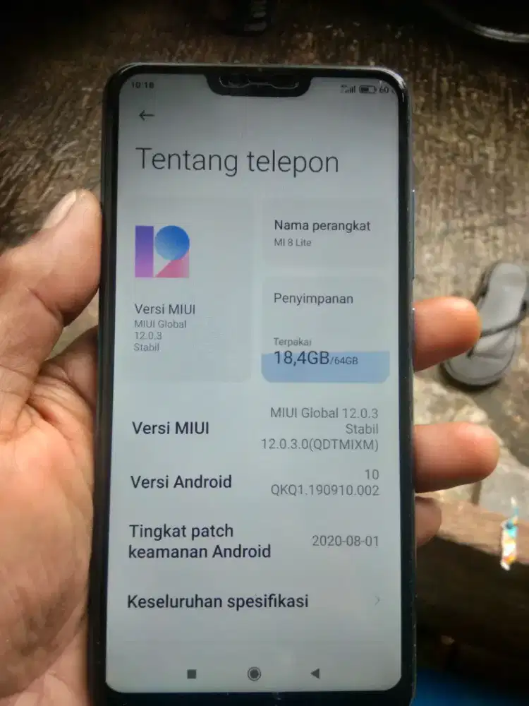 Handphone mi 8 lite Ram 4/64 mulus nominus