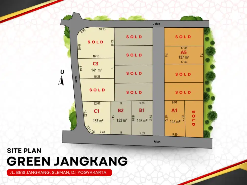 Di Jual Tanah Pekarangan Ngemplak, 14 Menit kampus UII Jakal