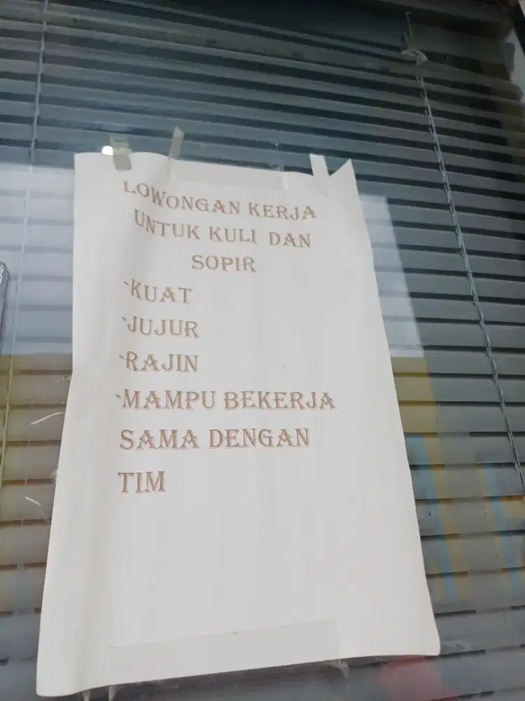 Lowongan kerja sebagai sopir